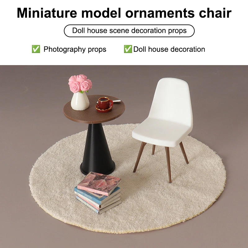 

Miniature 1/12 Chair Table Model for Dollhouse Living Room Decor and Micro Scene Construction