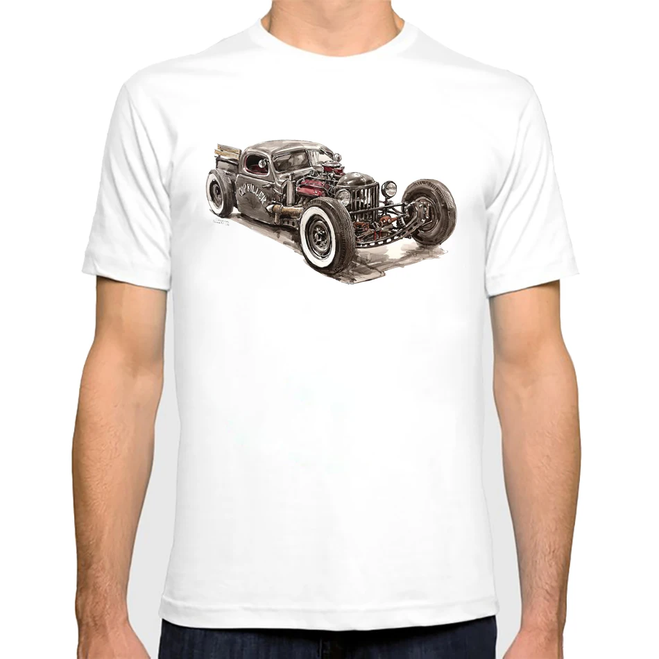 Vintage Hot Sales Fashion GAZ-14 Chaika Soviet executive passenger car print Men T-Shirt Hipster O Neck Tee Casual Tshirts