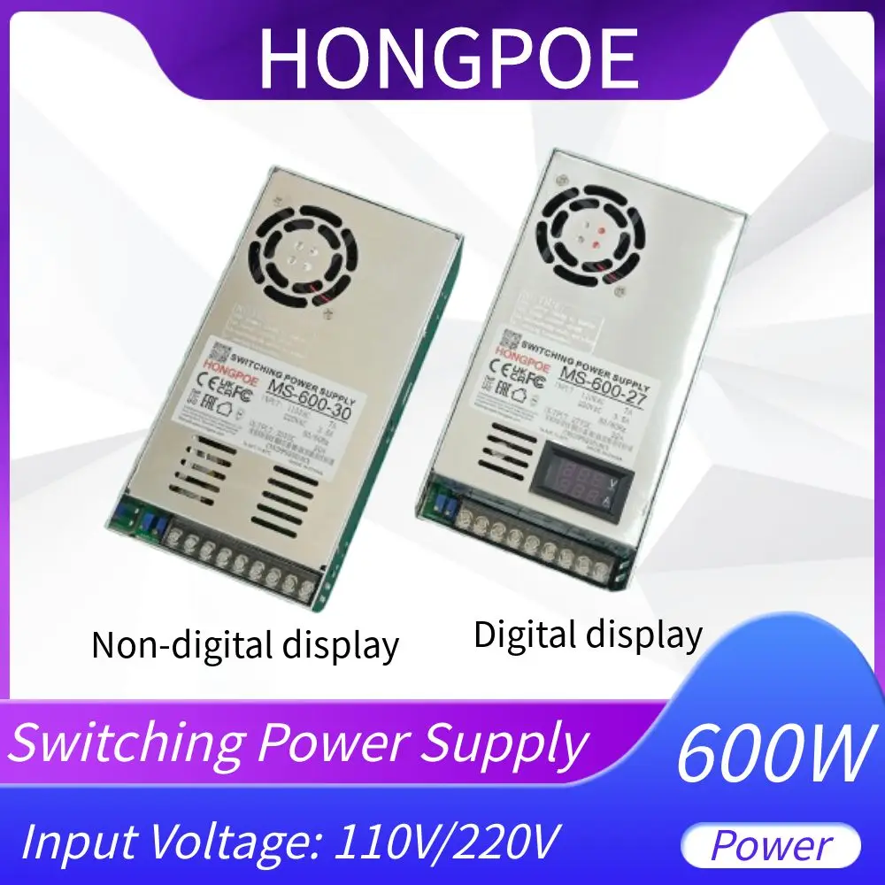 

600W Switching Power Supply Adjustable Voltage and Current 0-12V 15V 24V 27V 36V 48V 60V 72V 85V 90V 100V 110V 200V LED SMPS