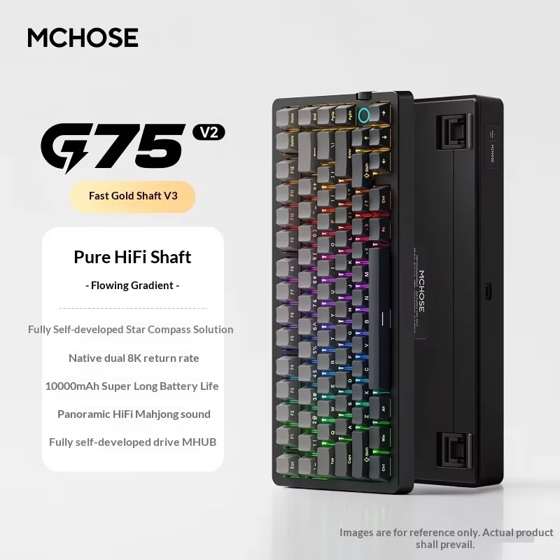 MCHOSE G75 V2 メカニカルキーボード Windows macOS対応 10000mAh RGB