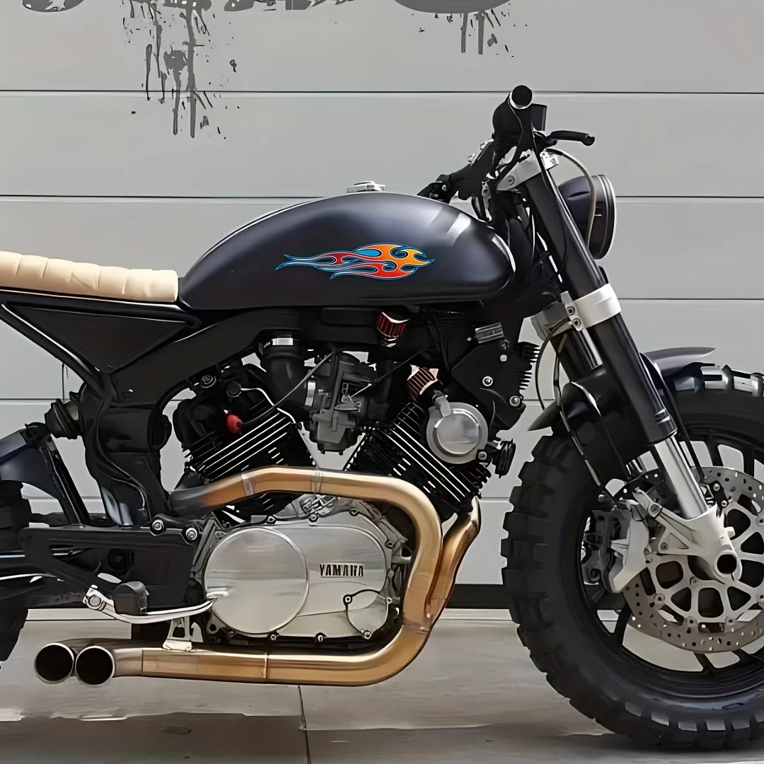 2 шт./компл., красочный узор пламени, наклейка на автомобиль, мотоцикл, энергическая наклейка для внешней персонализации автомобиля и любителей скорости