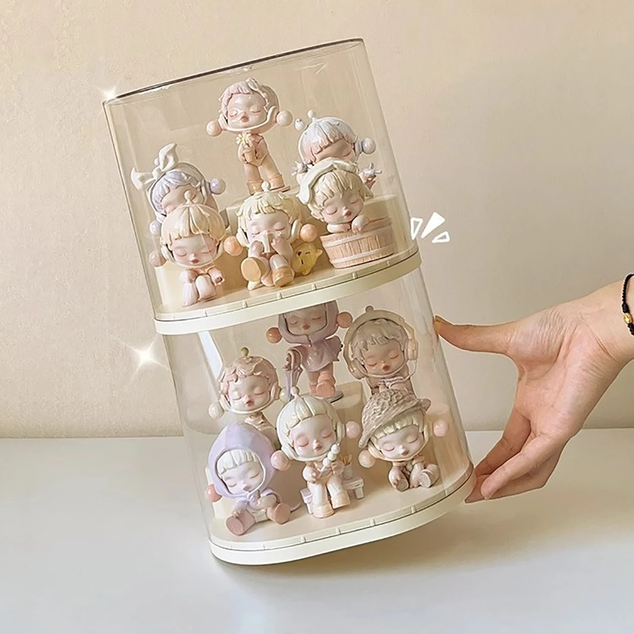 

Акриловый чехол для хранения фигурок, прозрачный пылезащитный органайзер для фигурок, штабелируемая глухая коробка, ступенчатый дисплей