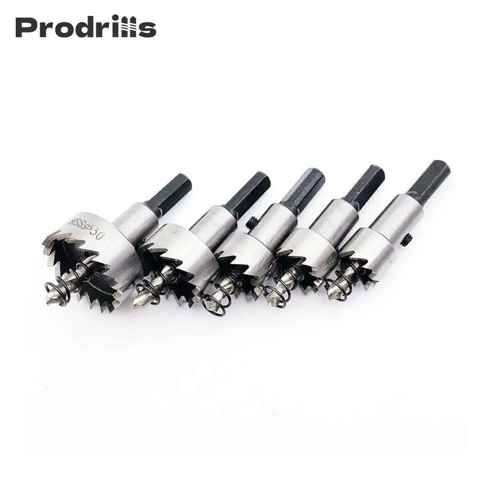 

16/18.5/20/25/30mm Carbide Tip HSS Drills Bit 5pcs Hole Saw Set Stainless Steel Metal Alloy