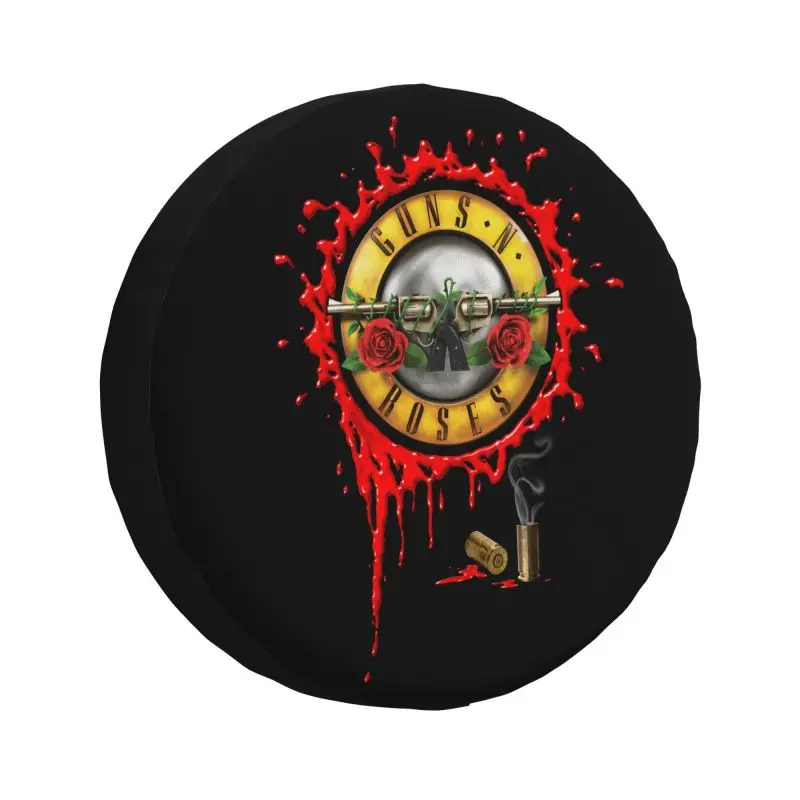 Custom Heavy Metal Guns N Roses Bullet Logo Spare Wheel Tire Cover for Prado Wrangler Jeep RV SUV Camper Vehicle Accessories