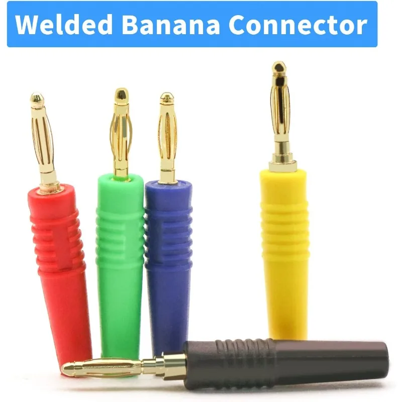 30Pcs 5-Colours 2mm Banana Plugs Banana Connector Male DIY Connectors Adapters for Multimeter Test Leads Ends Probes Adapters