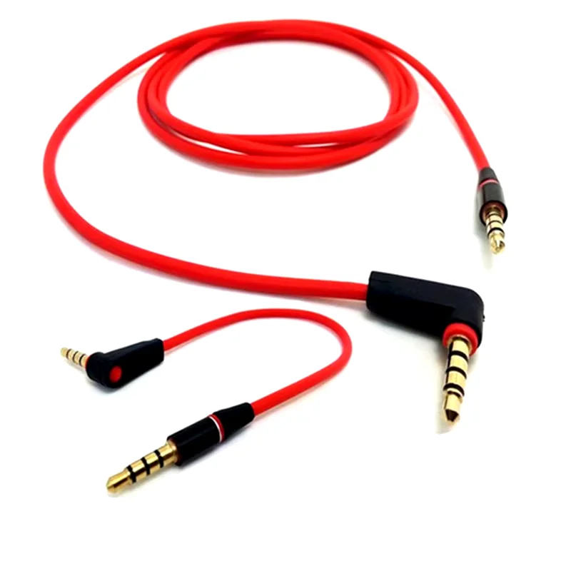 90 Degree Angled Short 4 pole 3.5mm to 3.5mm Audio Cable Plug jack 3.5 Male to Male Car Sound Wire Headphone For Phones 20/120cm