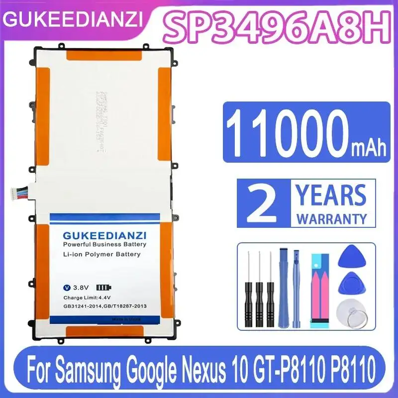 11000mAh SP3496A8H Long-Lasting Durable For Samsung Google Nexus 10 GT-P8110 P8110 Tablet Battery