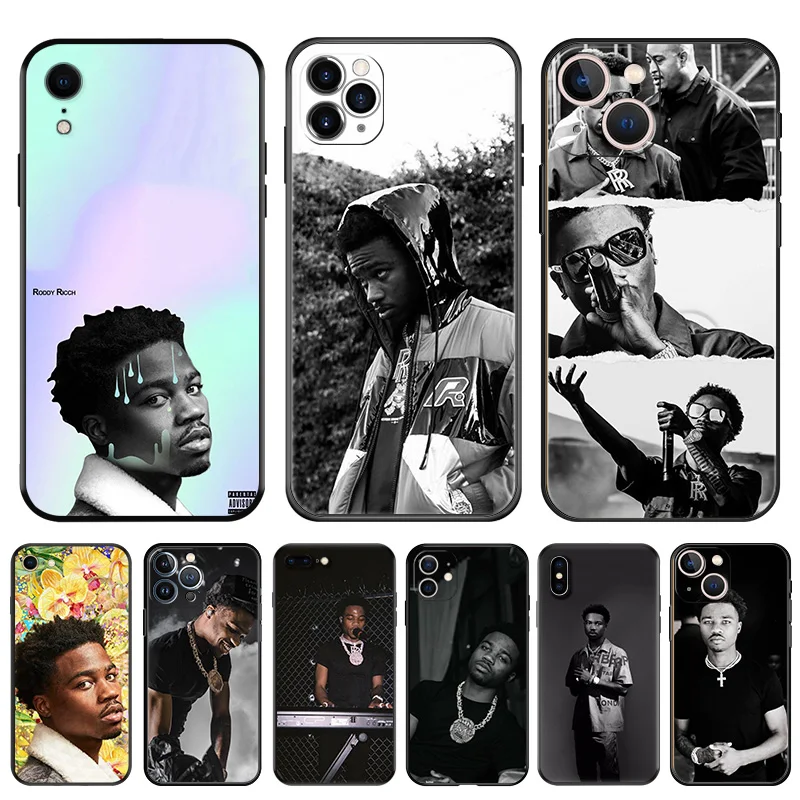 Black Soft Phone Case for Apple iphone 16 15 14 13 12 Mini XS 11 Pro Max XR 7 8 Plus X 16ProMax Fashion Roddy Ricch Cover