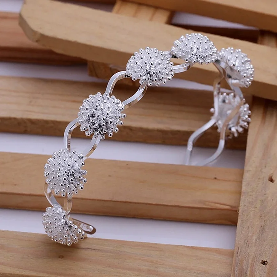 

New product promotion 925 sterling silver temperament charm bracelet fashion fireworks circular opening fashion jewelry B141