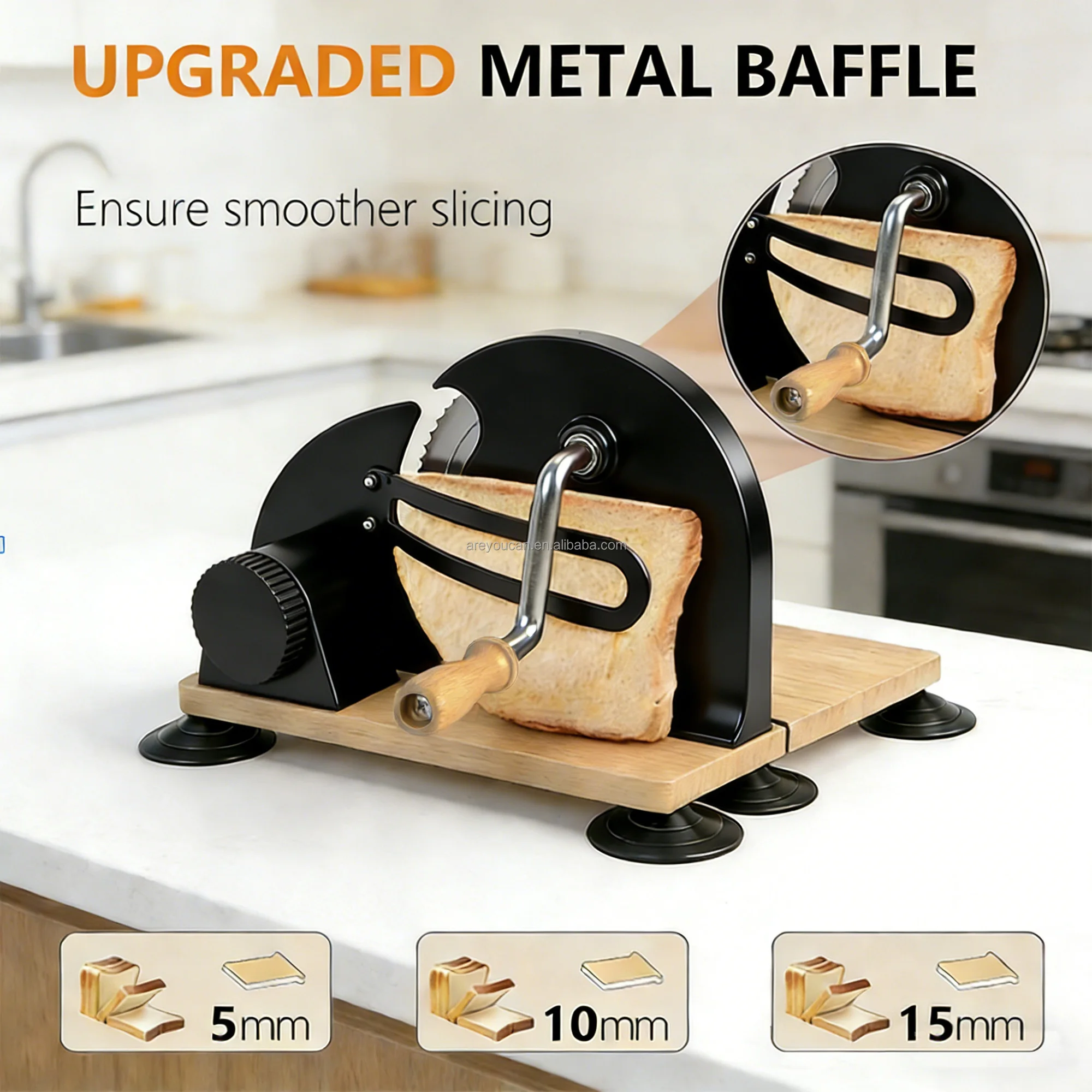 Adjustable Bread Slicer Toast Cutter with Manual Slice Width Adjustment Multi-Function Bread Machine