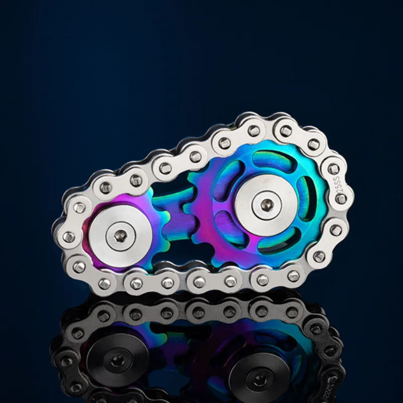 Gear Chain Gyro Fingertip Gyro Sprockets Chains Sprockets Flywheel Metal Toys Drop Ship Sproket Roadbike Spinner Fingertip Toy