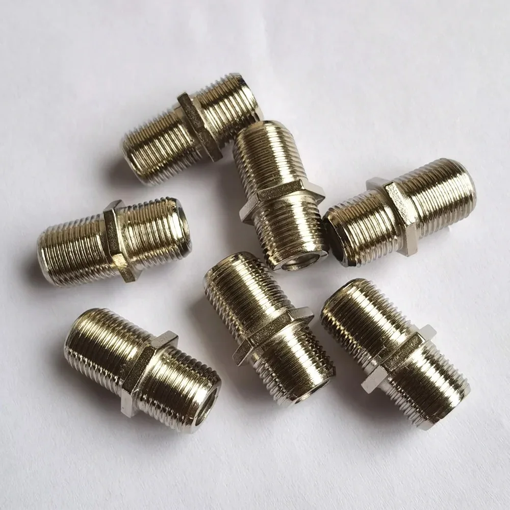 Practical F Type UHF Adapter Connector Metal Female F/F Jack RG6 Coaxial Cable Connector Terminals for TV Video