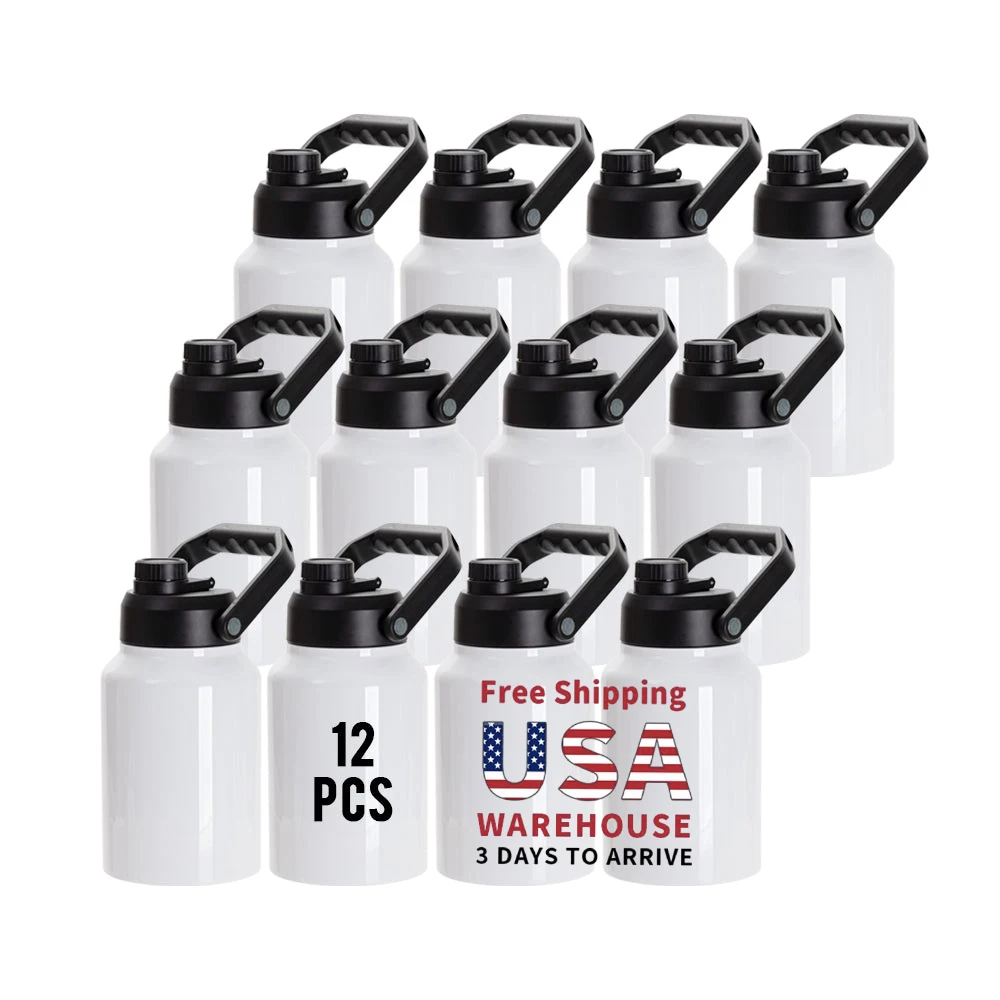 

PYD Life USA Free Shipping 64 Oz Personalized Gift Stainless Steel Blank Sublimation Gym Sport Water Bottles With Lids