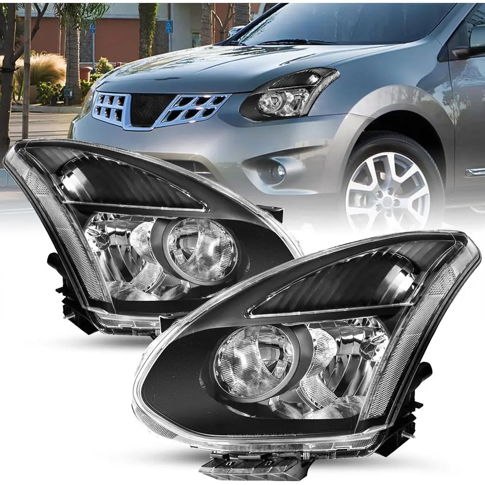 

Галогенная фара в сборе для Nissan Rogue 2008-2013 / Select 2014-2015, черный корпус с прозрачным отражателем, замена фары