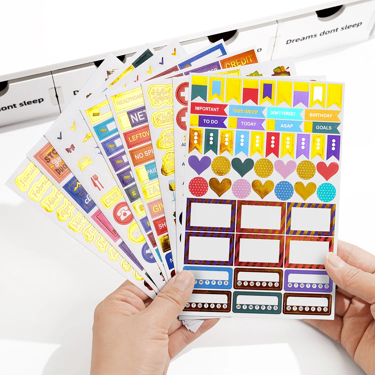 422Pcs Stiker Planner Foil Ema - Planner Weekly Budget ulasan dan harga