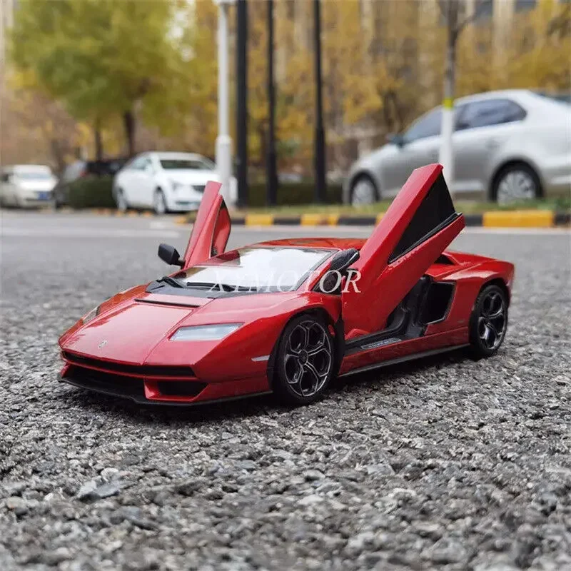 Коллекционные украшения Maisto 1/18 для Lamborghini LP800 Countach, модель автомобиля, подарки с белым/красным дисплеем