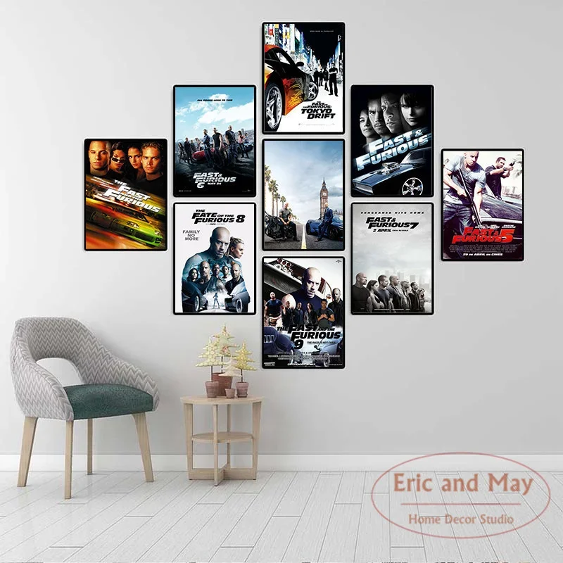 Canvas Painting Fast Furious Classic Movie Series Canvas Painting  And Prints Pictures On The Wall Abstract Decorative Ho