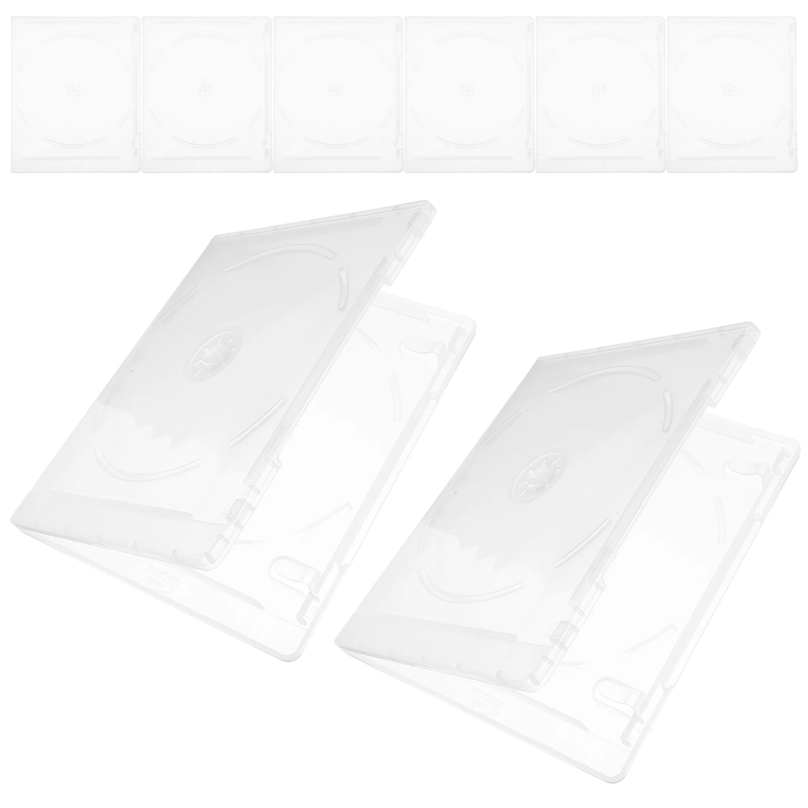 

8pcs CD Clear Plastic DVD Case Blank Disc Holder for Clear Plastic Dvd Holder Storage Travel Square Shape Material