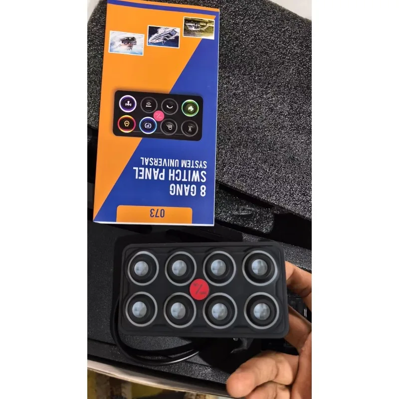 Waterproof 8 Gang 12v Switch Panel Led Panel Switch With Led Light Relay Circuit Control IP68 60A  8 Colors