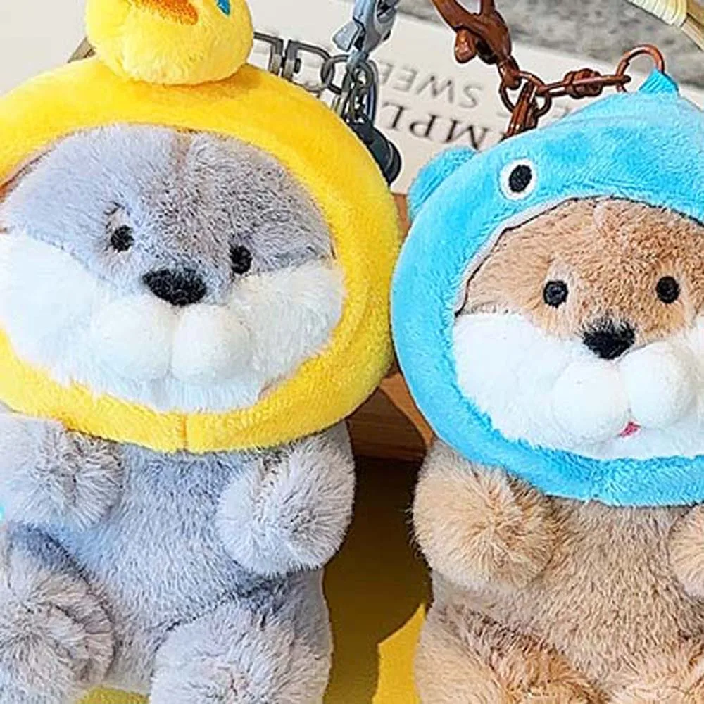 Animals Doll Cartoon Otter Keychain Decorations Keys Accessories Plush Otter Bag Pendant Duck Fish Shape Soft Stuffed