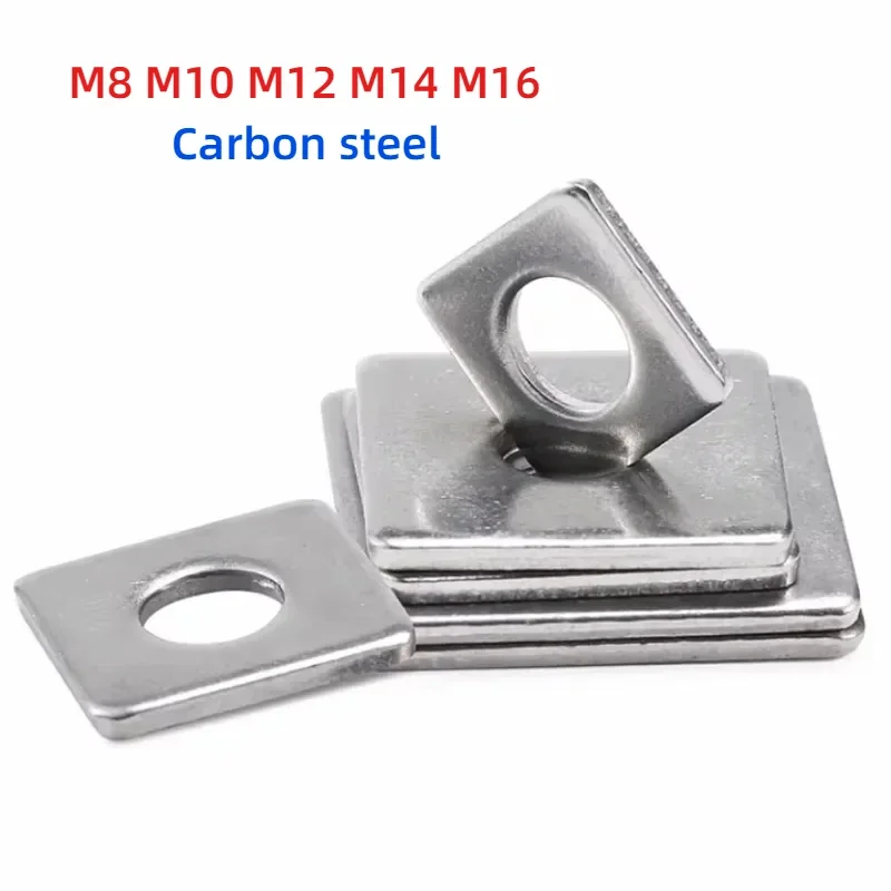 1/2pcs Carbon steel galvanized Square Flat Washers Flat Pad Spacer Gasket M8 M10 M12 M14 M16 Thickness 2.5/3mm OD30/40mm