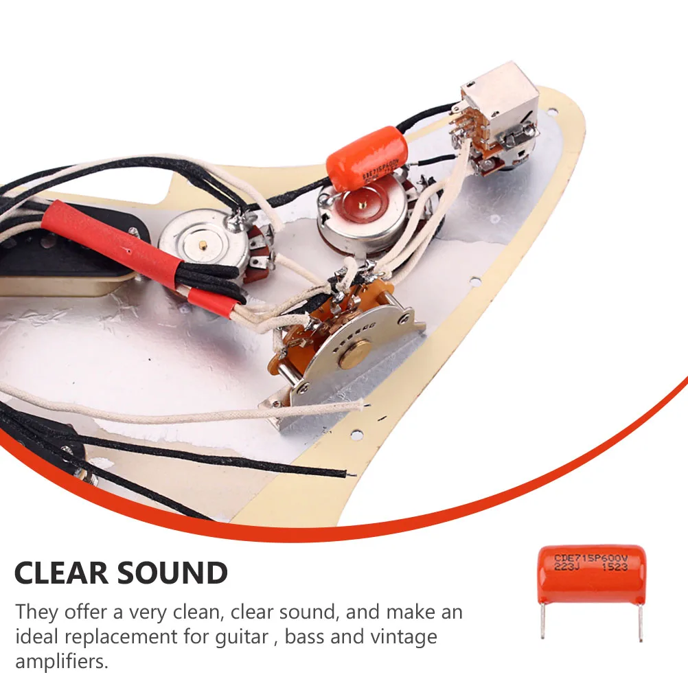 

1 set 1 Set Copper Guitar Tone Capacitors Drop Replacement Stable High Frequency Durable Long Life Guitar Bass Accessories
