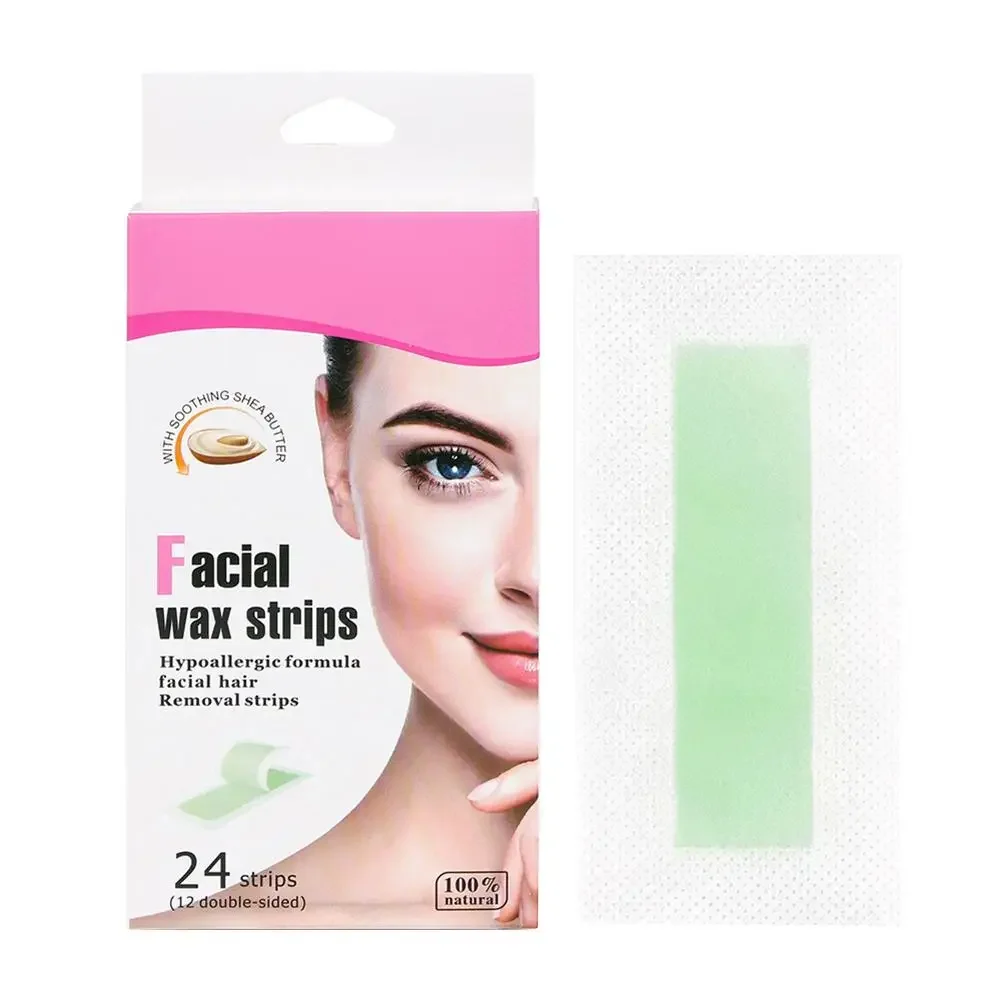 

Eco-friendly 24Pcs Good No Odor Hair Removal Wax Strips Non-Irritation for Female