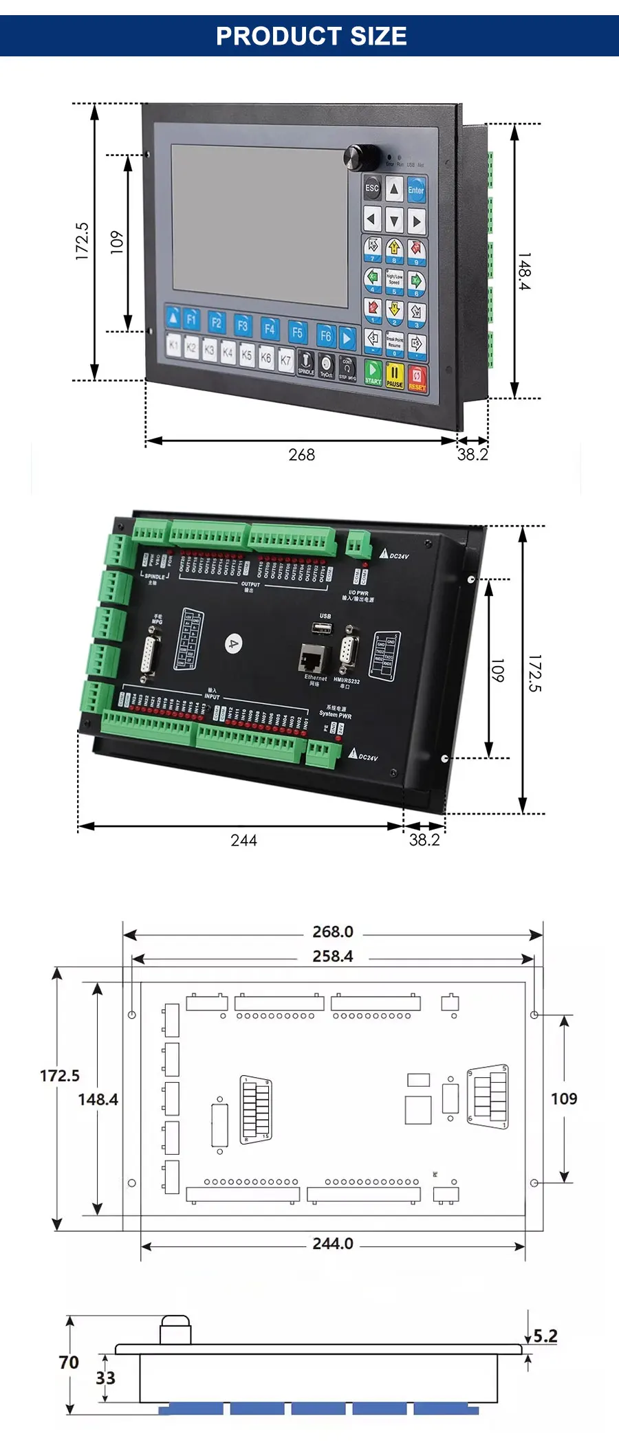 모션 오프라인 CNC 컨트롤러 DDCS Expert M350 3축 4축 5축 M3K 확장 키보드 포함 CNC 드릴링 밀링 머신용