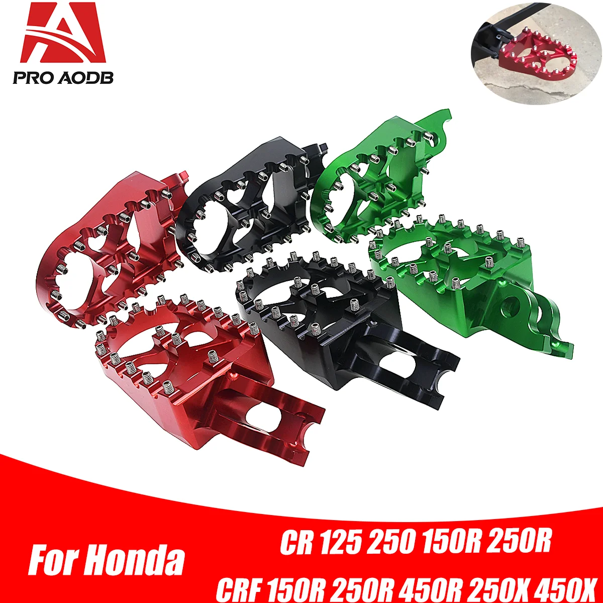 

Motorcycle CNC Foot Pegs Rests Pedals Footpegs For HONDA 450R 450X 250RX 450RX 250F 450L CR CRF 125R 150R 250R 250X MX Dirt Bike