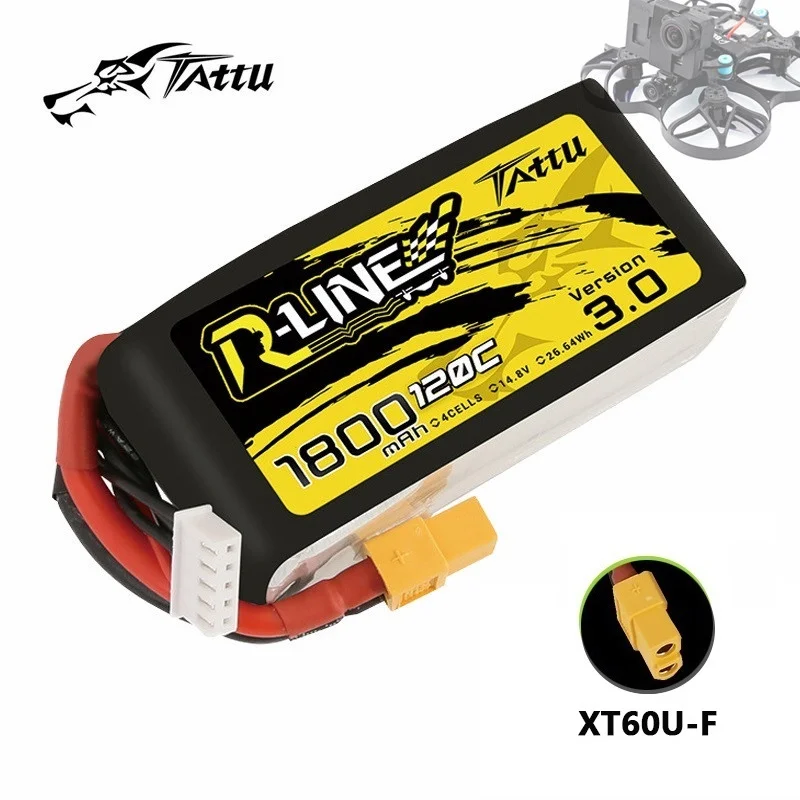 Original TATTU R-LINE 3.0 120C 1800mAh 14.8V Lipo Battery For RC Helicopter Quadcopter FPV Racing Drone Parts 14.8V Battery