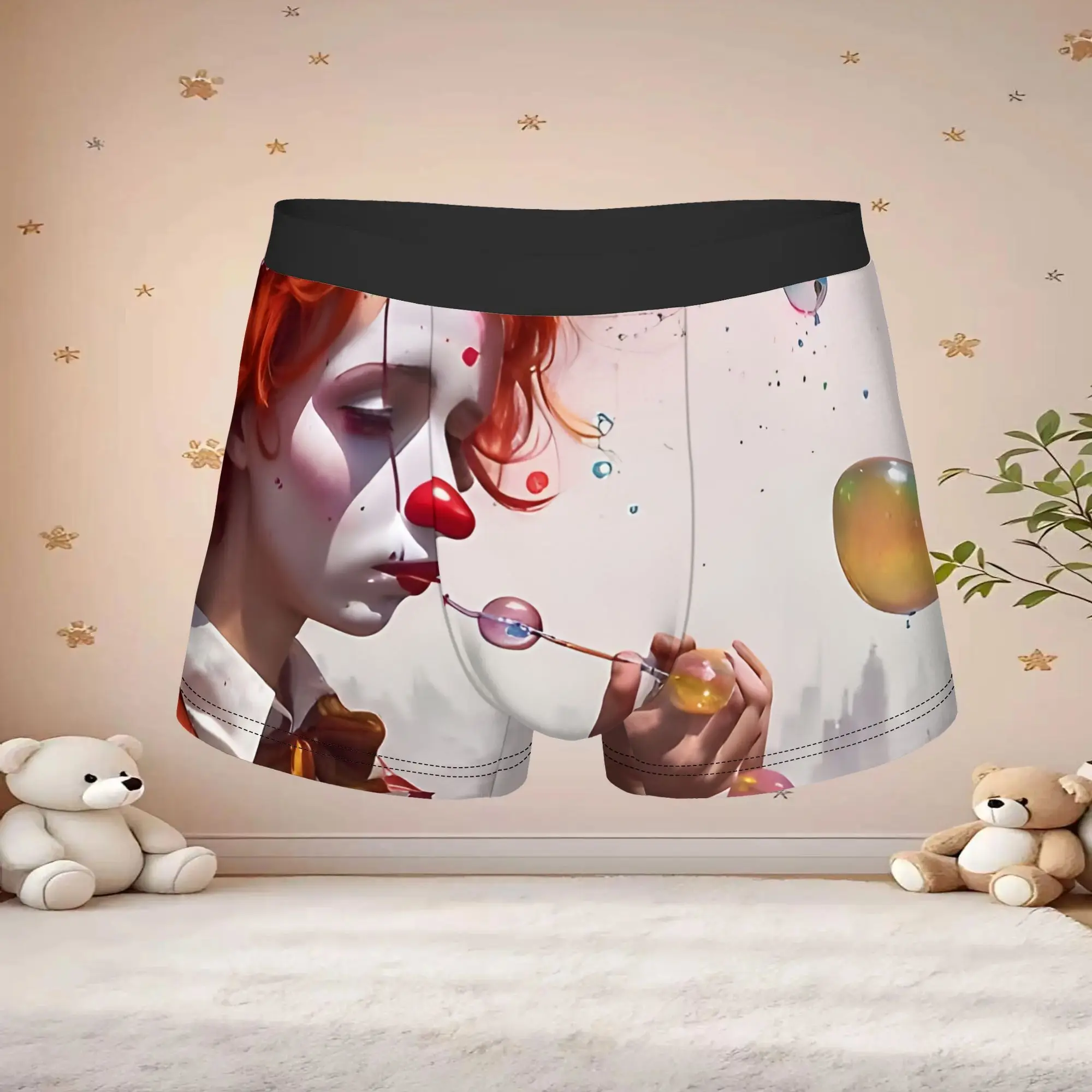 1pc Popular Sad Clown Apron boxers  adults  Homme Panties Men's Underwear Comfortable Shorts Boxer Briefs