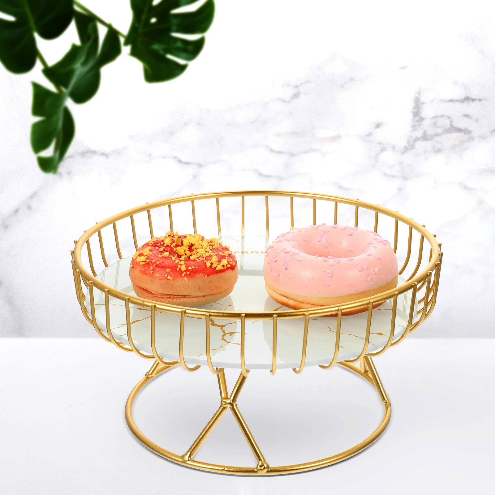 

Dessert Plate Fruit Basket Kitchen Storage Hollow Bowl Multi-functional Tray Vegetable Snack-serving Iron Metal Container