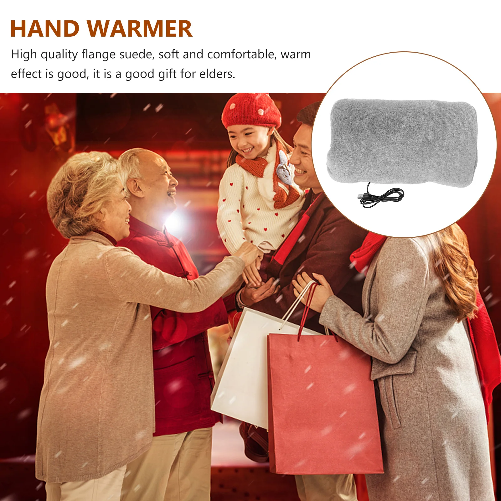 Hand Warmer Pillow Flannel Winter for Heating Hands The Old Grey Plug-in Electric Elder