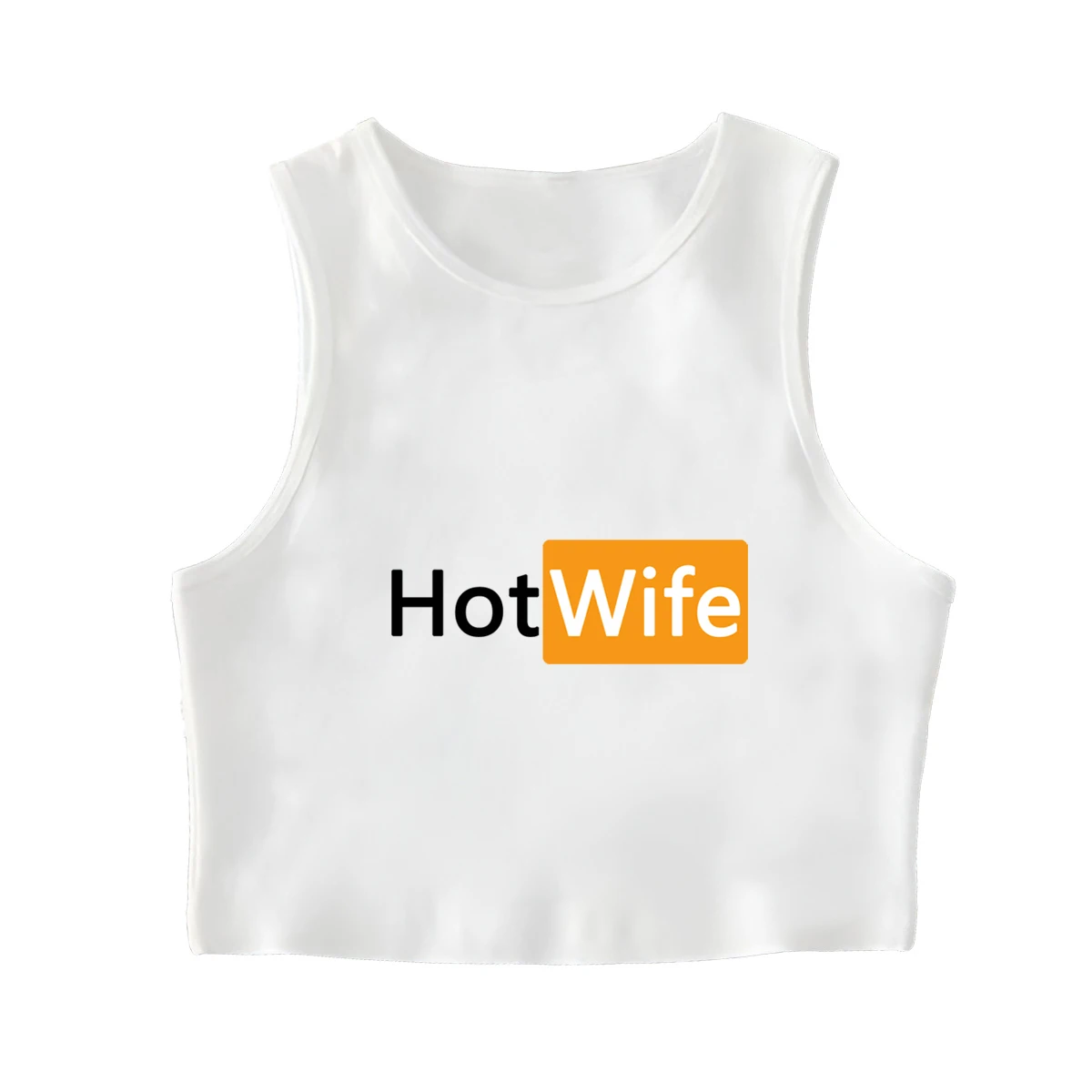“Hot Wife” Summer High Neck Tank Tops for Women Casual Sleeveless Basic Knit Slim Fitted Shirts