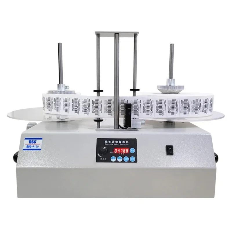 Bsc R150 Roll To Roll Rewinder with Counter 1 To 2 Roll Rewinder Machine Digital Label Rewinder Reel To Reel