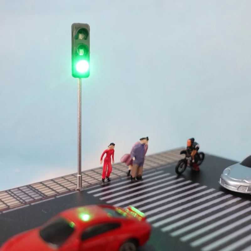 2PCS HO Scale Model Traffic Lights/Operating Pole Mount Overhead Traffic Lights with Controller/Train Railway/Railroad Layout