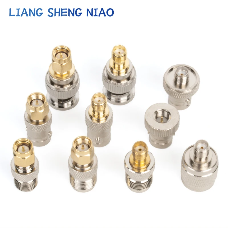 1Pcs SMA to TNC Male plug & Female jack BNC to SMA RF Coaxial Adapter connector Test Converter Brass F female to SMA male plug