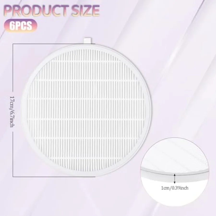 6 szt. Filtrów do odsysania pyłu paznokci wielokrotnego użytku do systemów odsysania pyłu w salonach paznokci, konstrukcja zapobiegająca rozlewaniu, wysoka wydajność filtracji