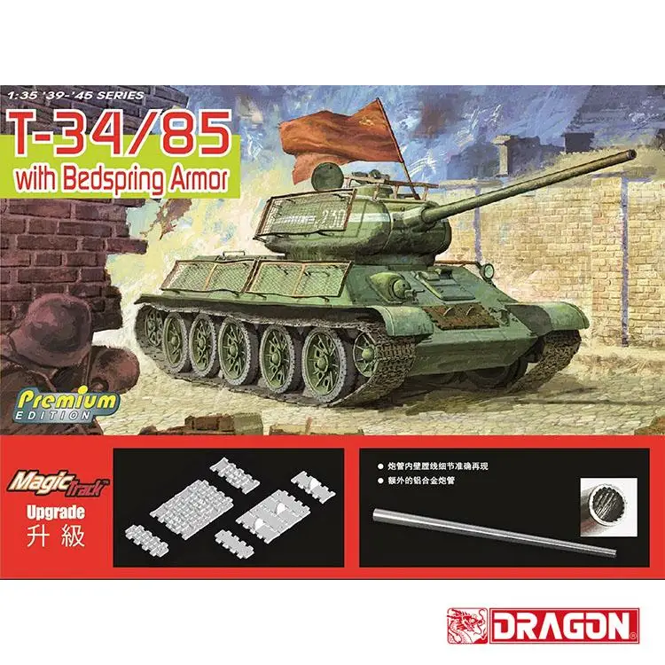 DRAGON 6266 Escala 1/35 T-34/85 con kit de modelo y armadura de cama