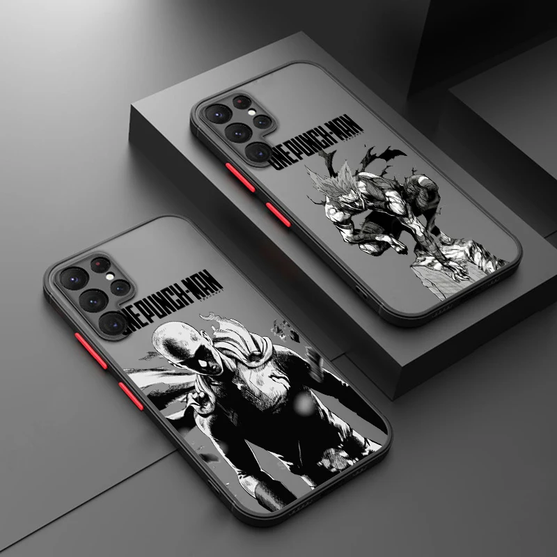 ONE PUNCH MAN Saitama Samsung A73 A72 A54 A53 A52S A34 A32 A33 A24 A23 A22S A02 Lite Frosted Translucent Phone Case