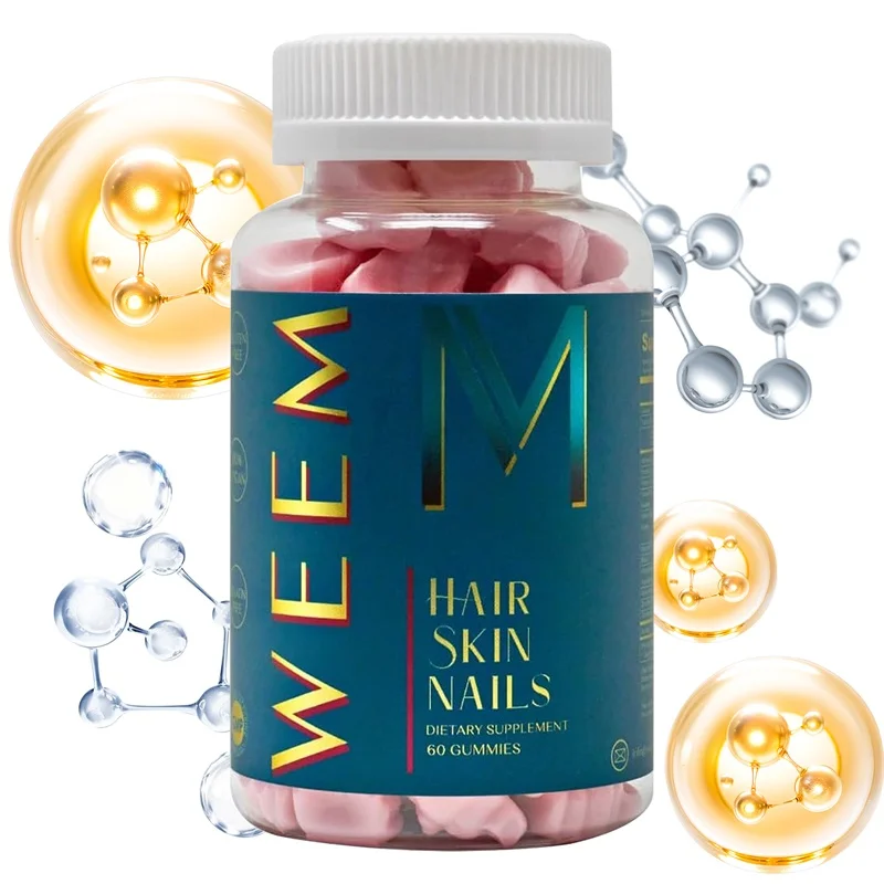 

Hair Skin and Nails Gummies - Promotes Hair Growth, Strong Nails, Helps Maintain Healthy Skin, and Boosts Cellular Energy