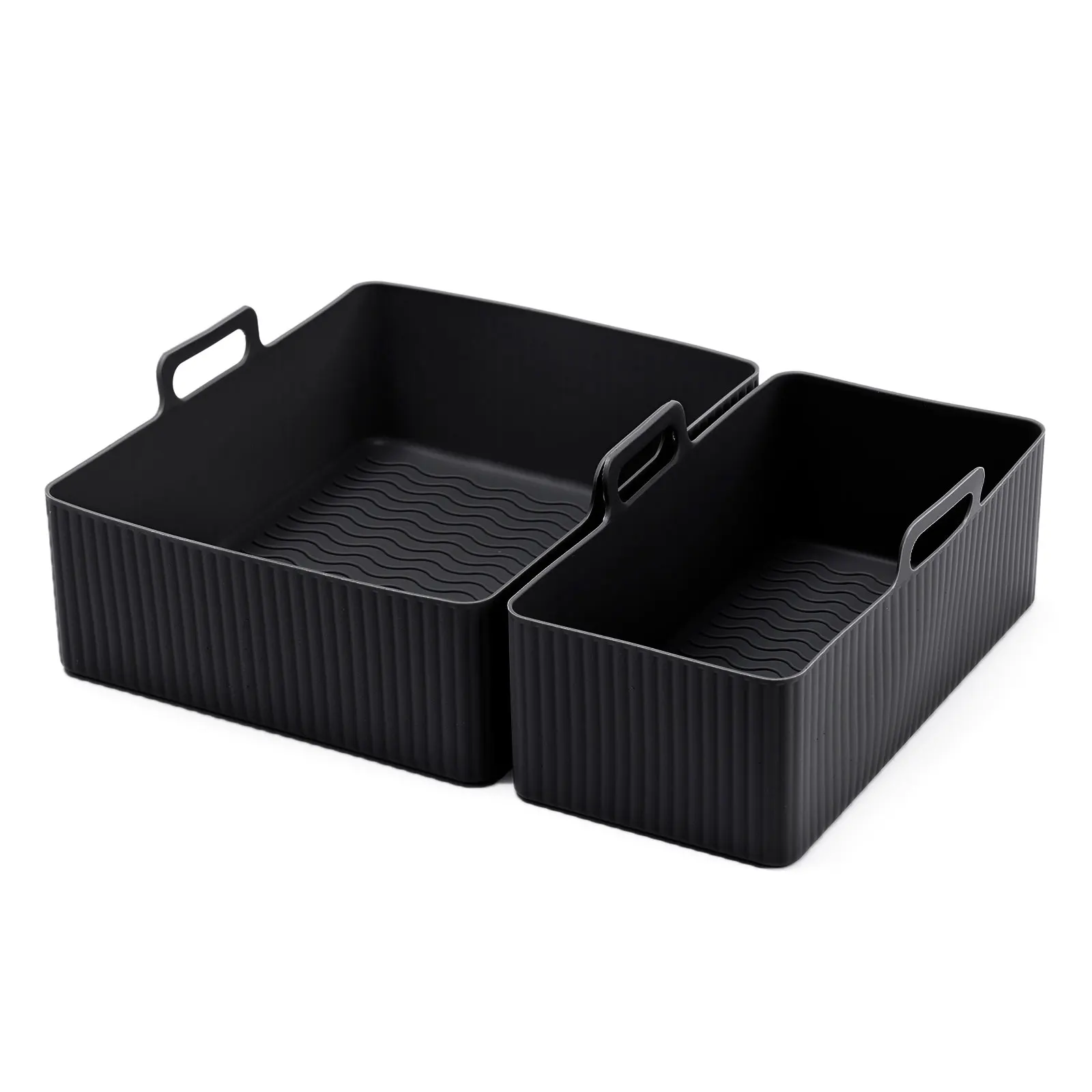 2 Stuks Lucht Friteuse Siliconen Lade Schotel Rechthoekige Herbruikbare Siliconen Liners Mand Bakpan Oven Pot Plaat Lucht Friteuse Accessoires