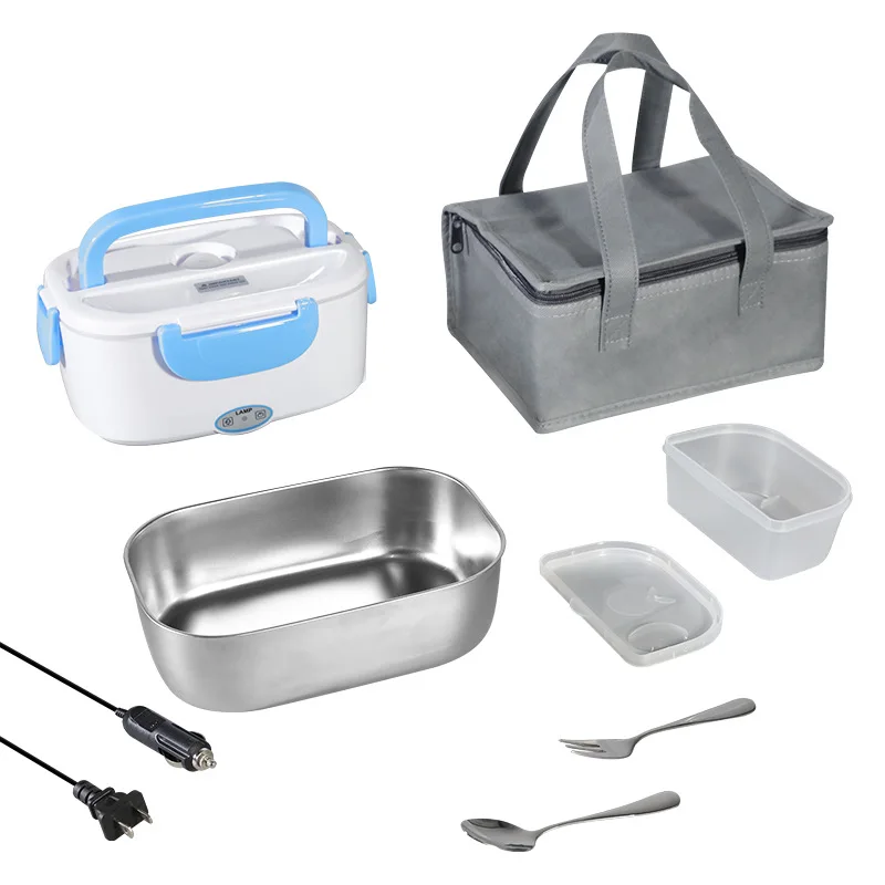 1.5L Portable Electric Heating Stainless Steel Liner Lunch Box Food Container 5-in-1 Use Home and car dual-use insulated heated