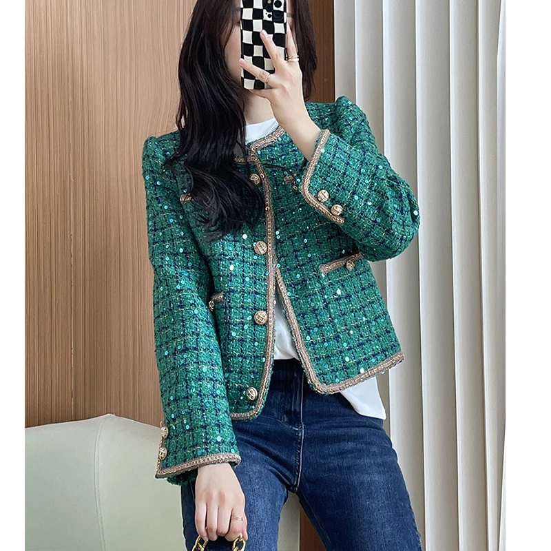 Ele الثقيلة العمل الصغيرة Fraance Sleenn Jaet المرأة الراقية مخصصة الخريف جديد Faion ort ملابس خارجية