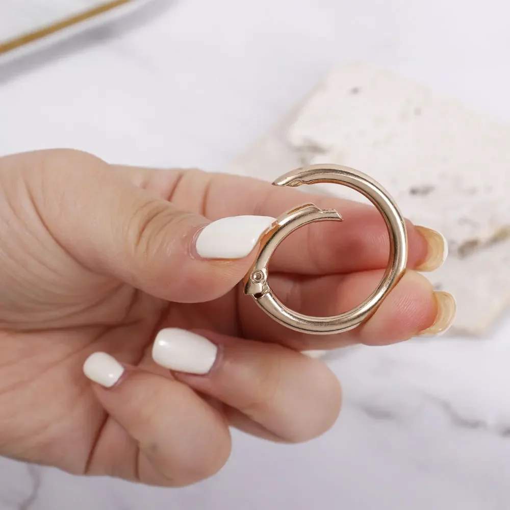 10/50 قطعة قابلة للفتح محفظة أبازيم 20/25/28/33 مللي متر الربيع يا خاتم حلقة تسلق مستديرة المفاجئة هوك كيرينغ المشبك DIY بها بنفسك مجوهرات حقيبة اكسسوارات #4