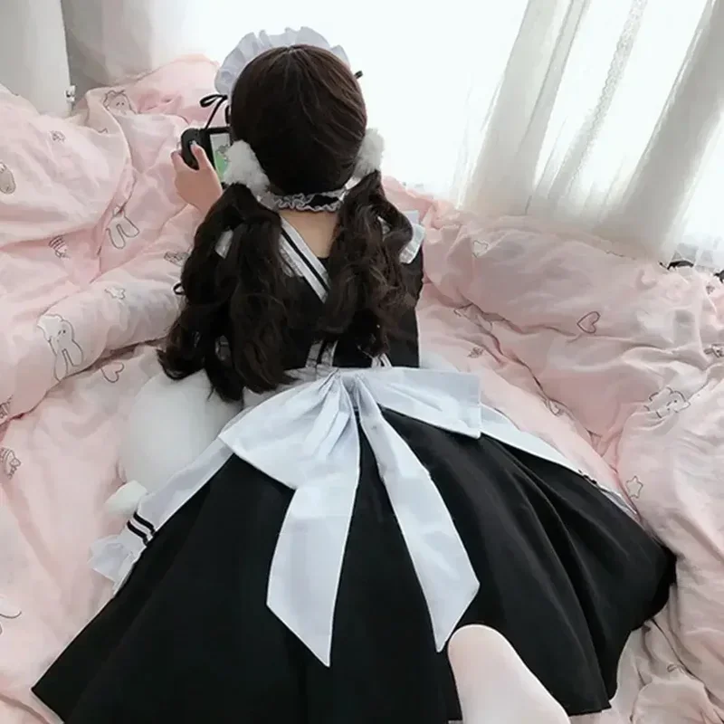 Sn66 cosplay ładna dziewczyna kostium czarny biały fartuch sukienka lolita sukienka anime długa spódnica kawiarnia przebranie na karnawał caamamaw & M