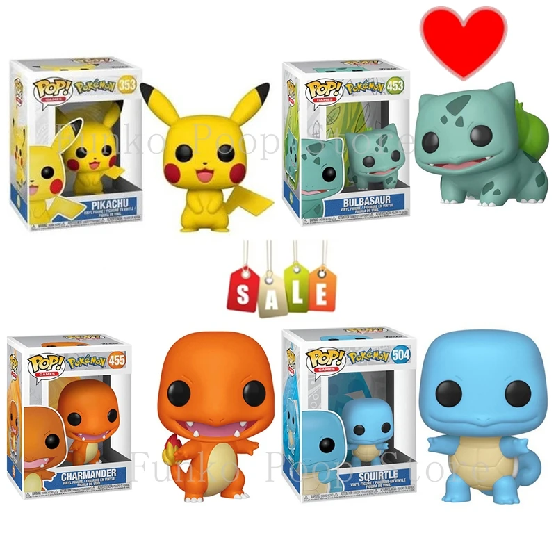 ФУКО ПОП     Пикачу 353 #   Бульбазавр 453 #   Чармандер 455 #   КВАТЛЬ 504. #   Фигурки, игрушки, виниловые модели для коллекции кукол для детей, подарок