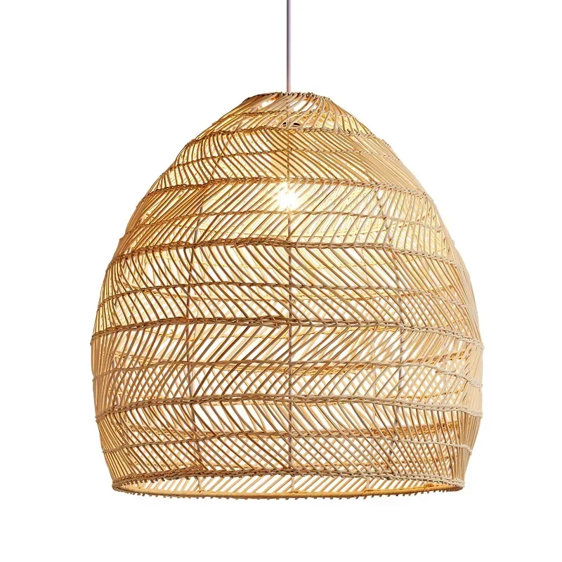 Rattan Lamp Shade Modern Natural Chandelier Ceiling Light Luxury Lights for Decor Bedroom Hotel Restaurant Eco Friendly Lamp