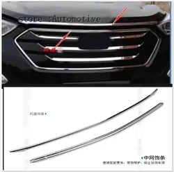 Chrome Hood Garnish + Front Grille Around Trim 2 pcs  2013 2014 2015 2016 for HYUNDAI SANTA FE SPORT IX45