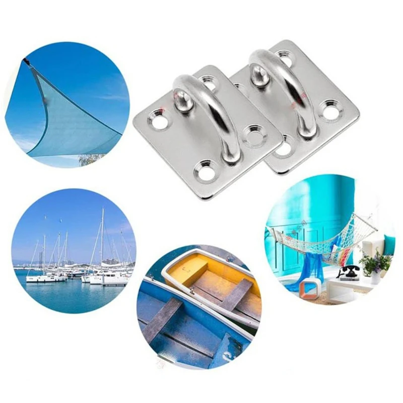 Mount Stainless Heavy Duty Ceiling Hanging Hook Set Swing Chair Bracket Fixed Pad Eye Plate Hanging Hook Hardware Tools